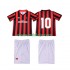 Camisola AC Milan 10 1990 1991 Retro Criança Equipamento Primeiro Manga Curta